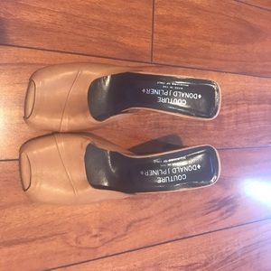 Camel Couture Donald J. Pliner peep toe heels