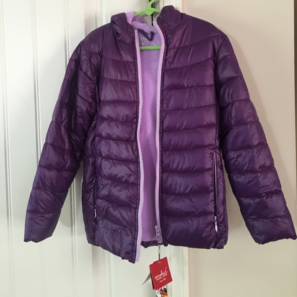 One Kid Girls Thermal Jacket Purple Size 7