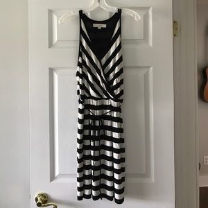 Loft Black & White striped summer dress
