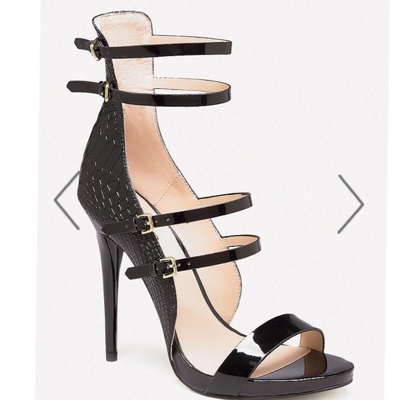 bebe Shoes - Bebe Strappy high heel patent leather nwot