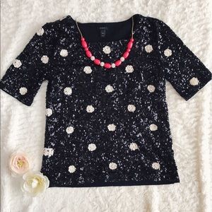 J. Crew Polka Dot Sequin Top