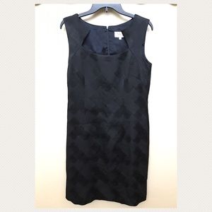 [David Meister] Black Jacquard Print Sheath Dress