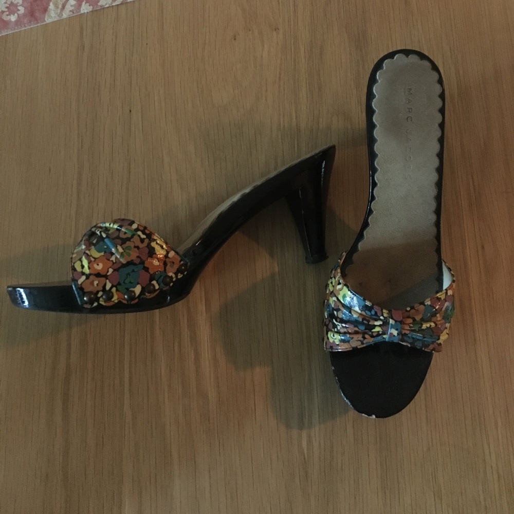 Marc Jacobs Floral Wood Mules