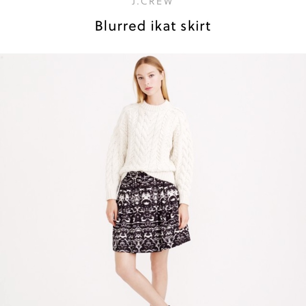 J crew silk Blurred Ikat skirt.  Size 10