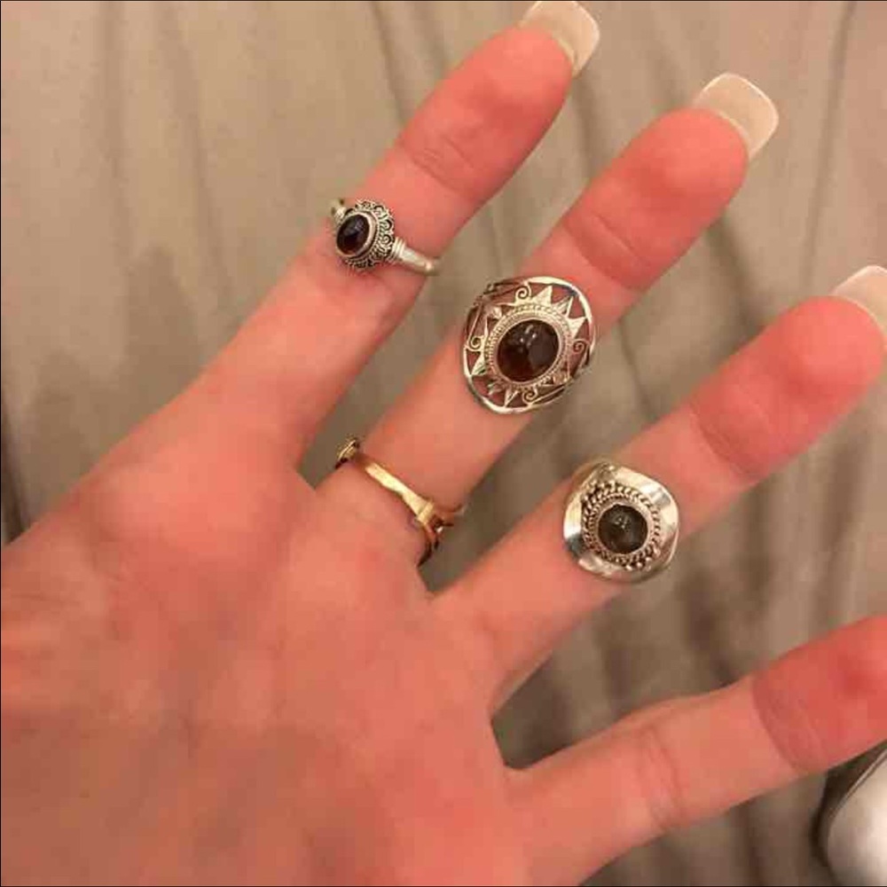925 sterling silver birthstone gemstone rings