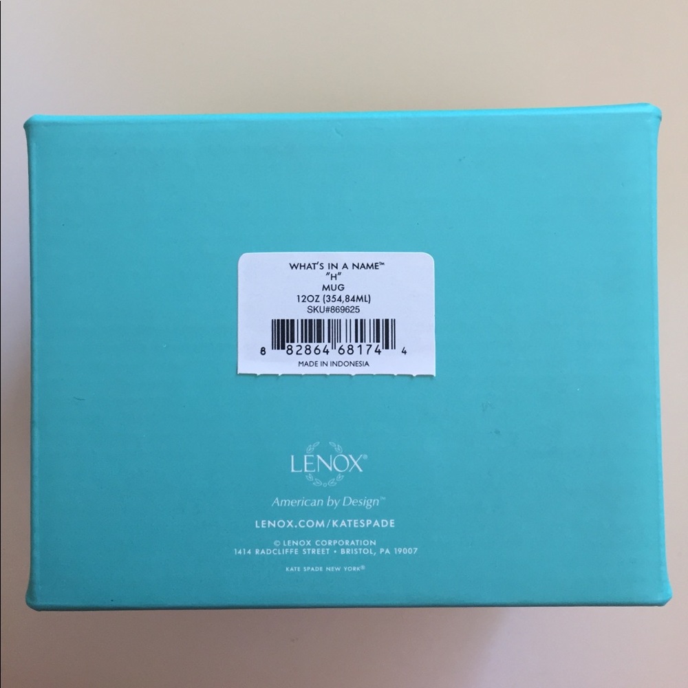 New Kate Spade Lenox Mug "H" - Picture 3 of 5