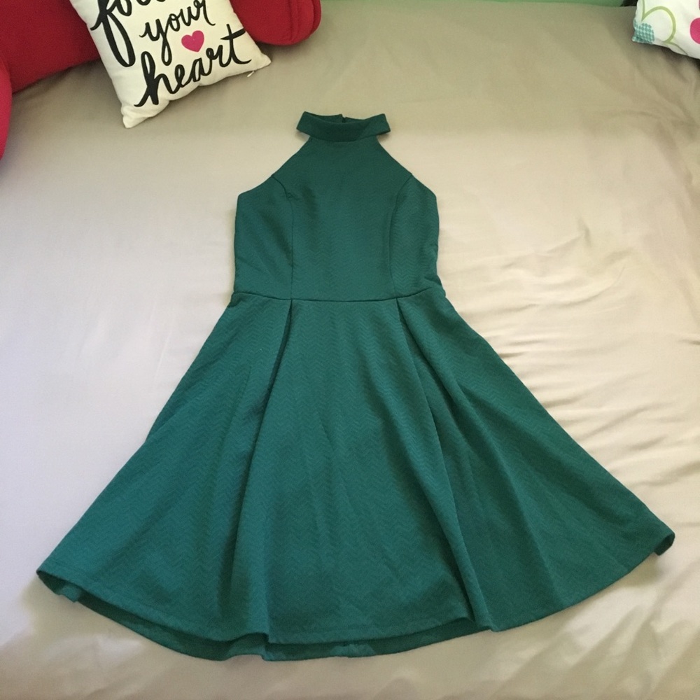 Dark Green Skater Dress