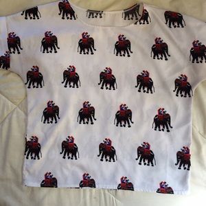 Chiffon elephant short sleeve top