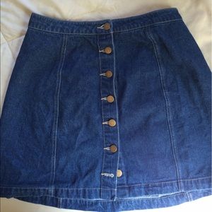 Button down denim skirt