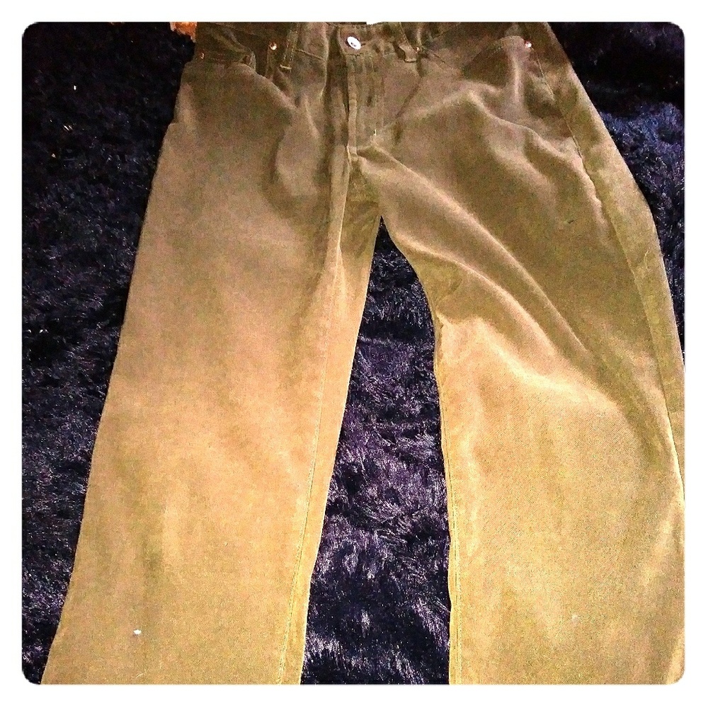 Olive green suede like pants