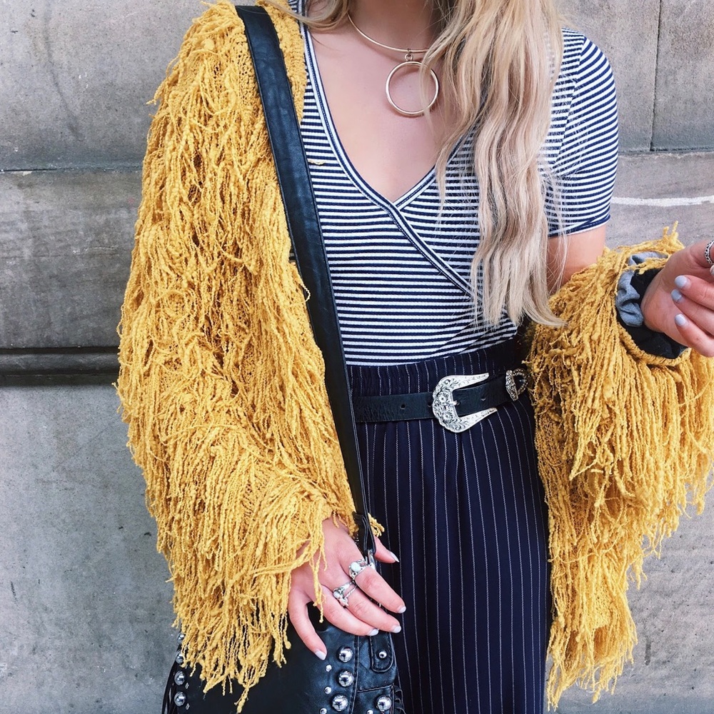 Lovers + Drifters Club Mustard Yellow Shag Jacket