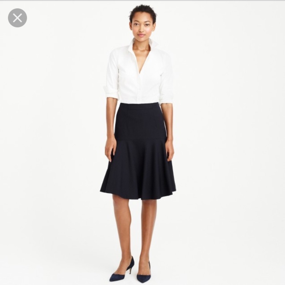 J Crew Navy Pinstripe Skirt NWT - size 00P