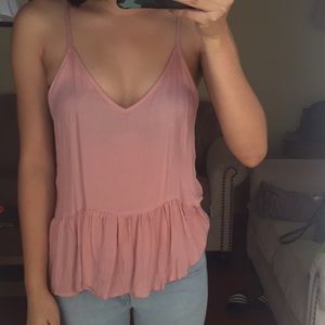 Rose pink racerback tank top