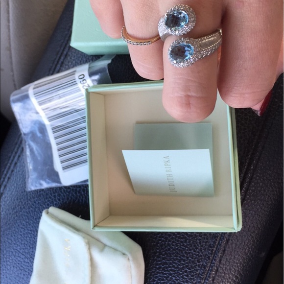 Judith Ripka aqua ring! - Picture 2 of 4