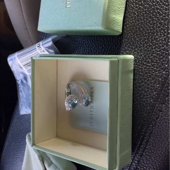 Judith Ripka aqua ring! - Picture 3 of 4