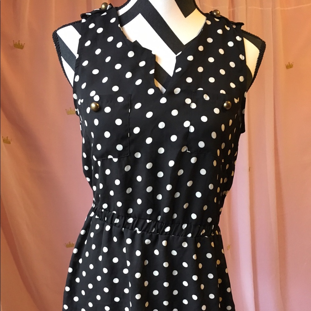 Peplum Polka Dots Blouse euc. Elastic Waist peplum
