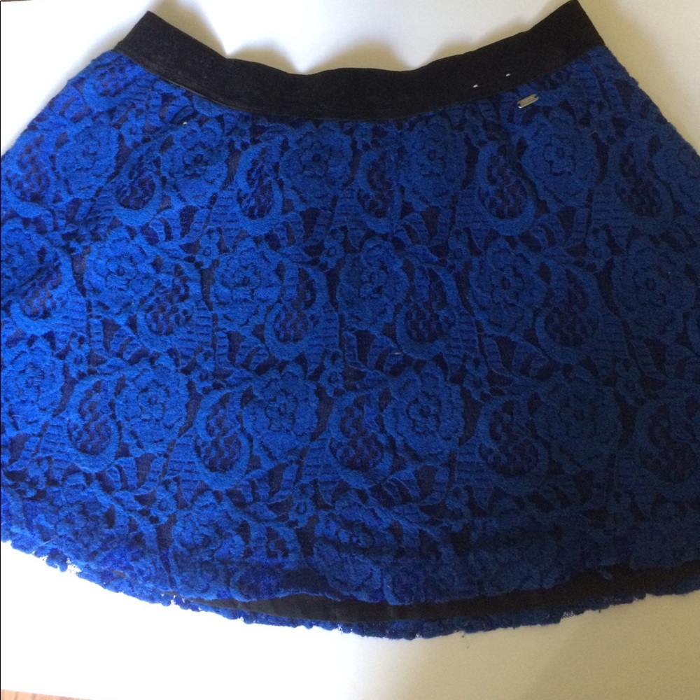 ⬇️15 Cobalt Blue Floral Crotchet Circle Skirt (L)