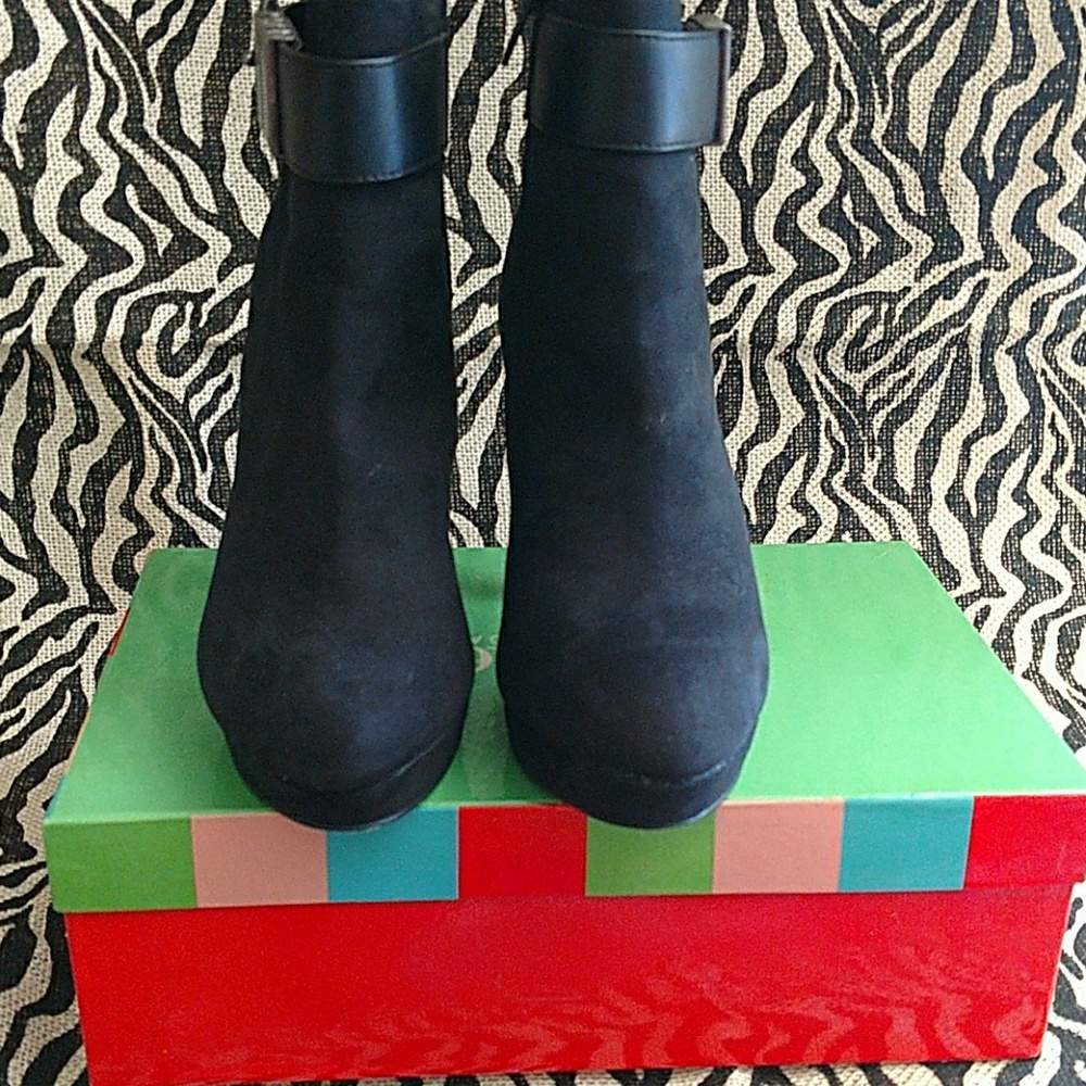 Suede (not real) Platform Ankle Boots