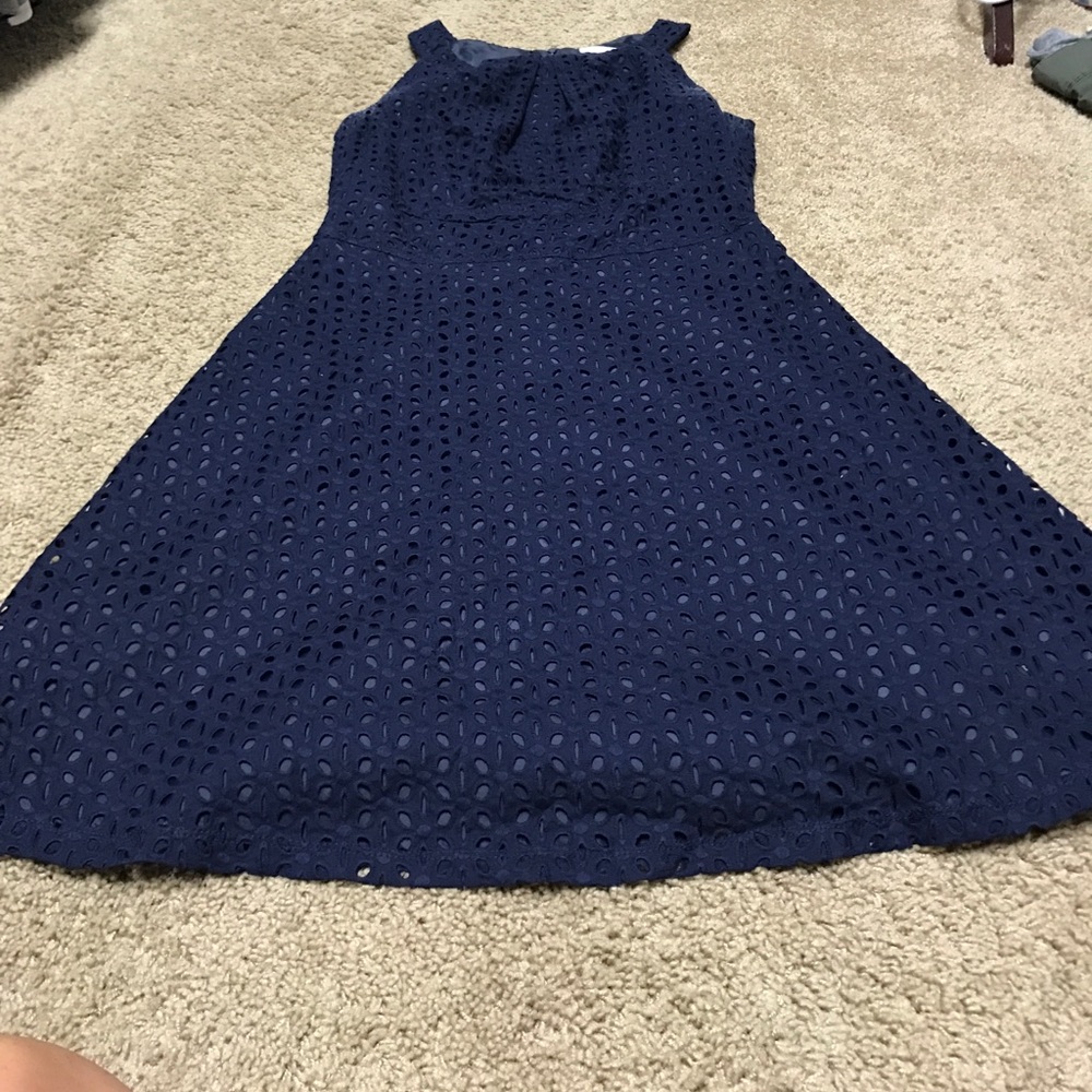 Navy eyelet dress