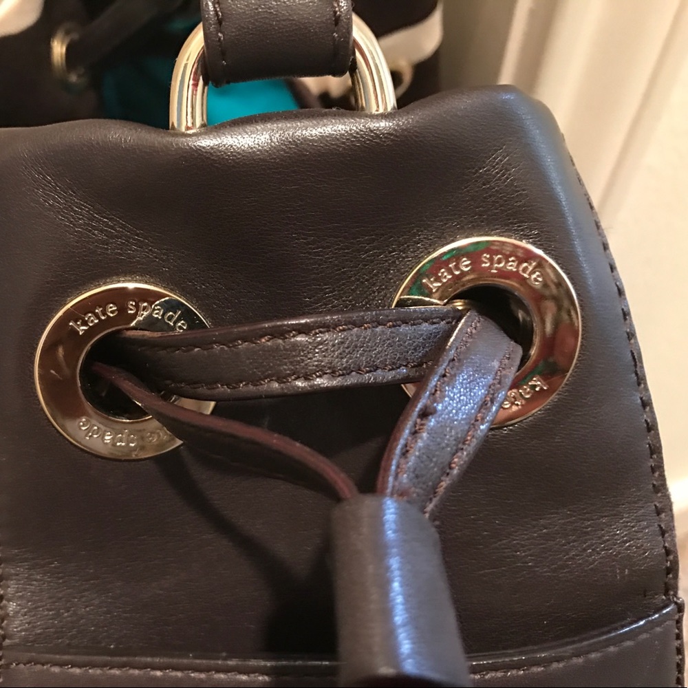 Offers❗️Kate Spade New Bag brown:cream.Teal inside - Picture 3 of 6