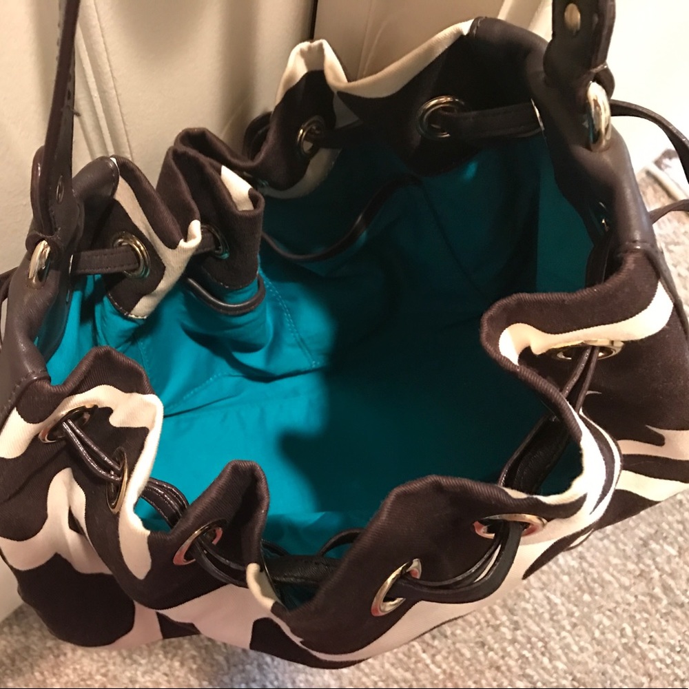 Offers❗️Kate Spade New Bag brown:cream.Teal inside - Picture 4 of 6