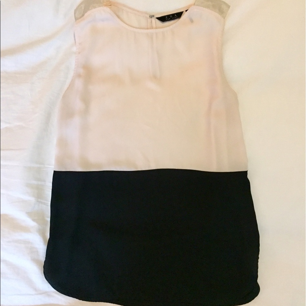 Black and cream blouse