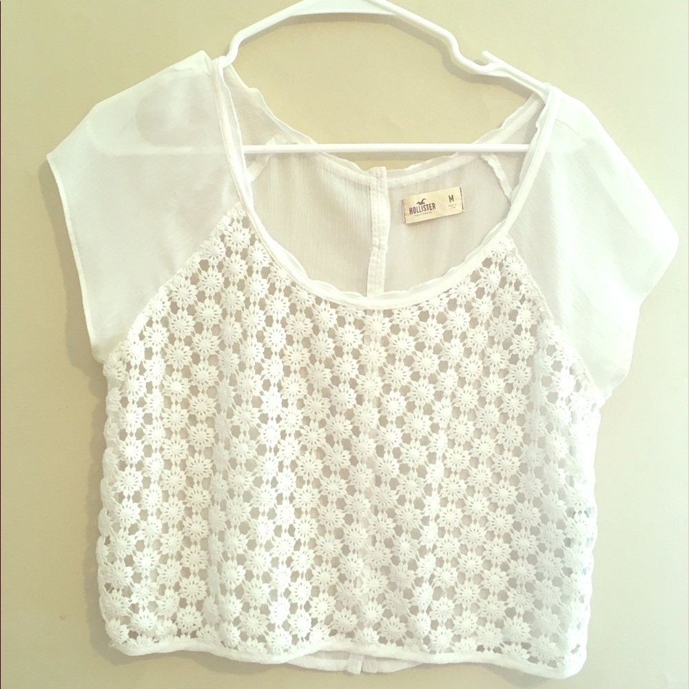 White Hollister crop top