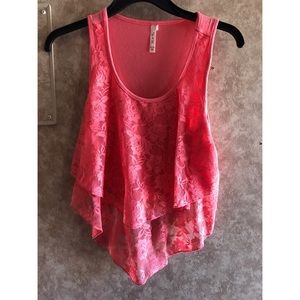 Pink flowery crop top