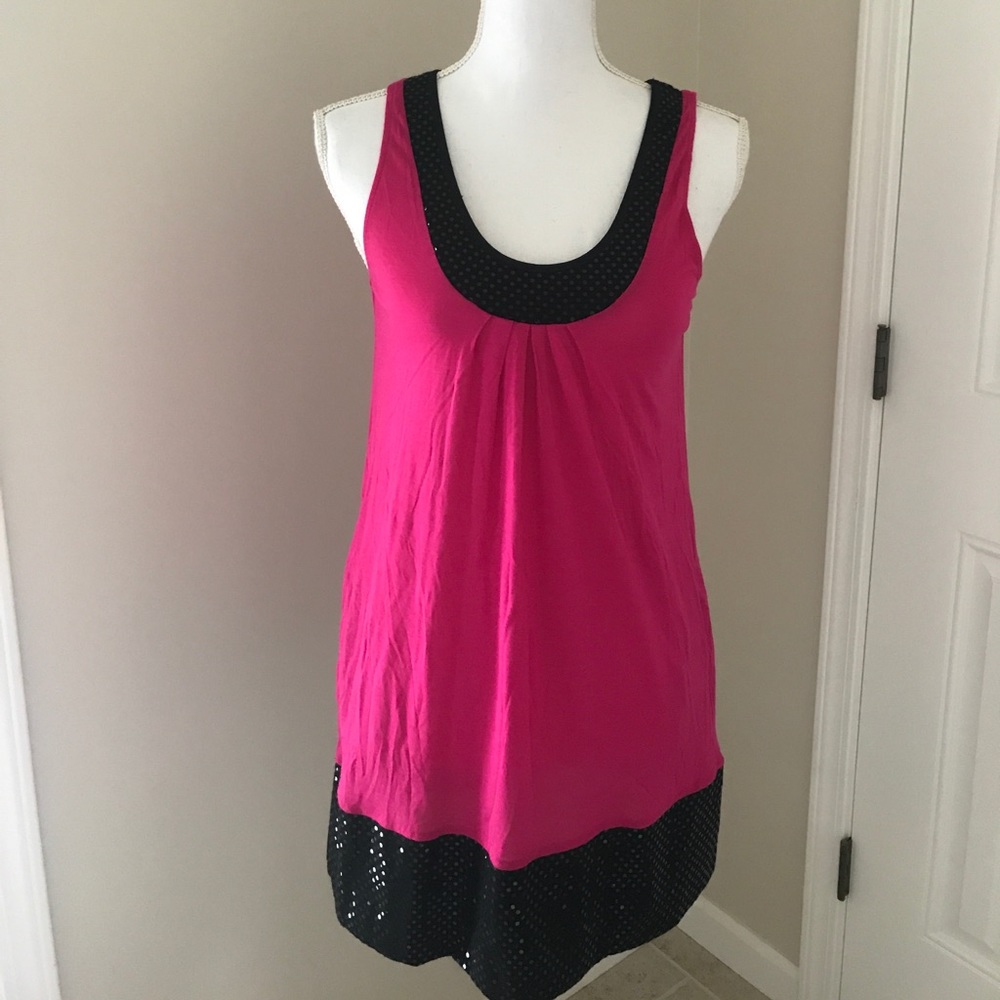 EXPRESS Pink and Black dress with sequin