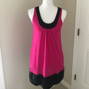 EXPRESS Pink and Black dress with sequin