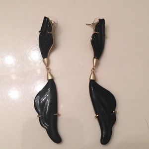 Kendra Scott Black & Gold " Winged " Stud Earrings