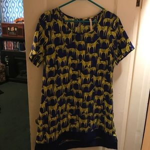 Adorable blue & yellow horse dress!