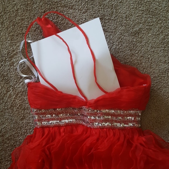 Red prom short mini dress - Picture 8 of 8