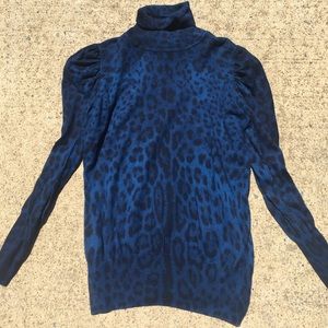 Cheetah print turtleneck