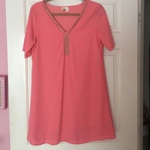 Pink shift dress from Francesa's
