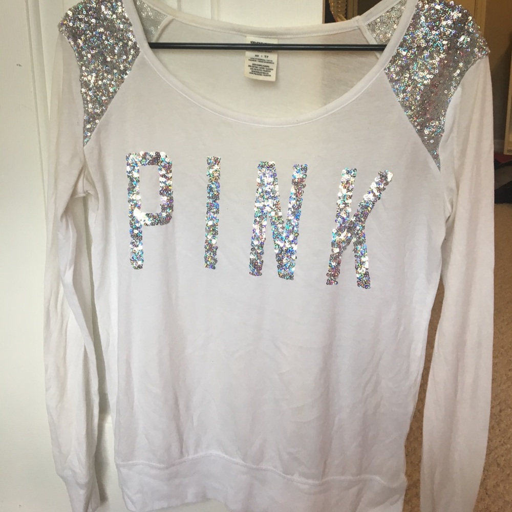 White long sleeve Victoria Secret Pink shirt
