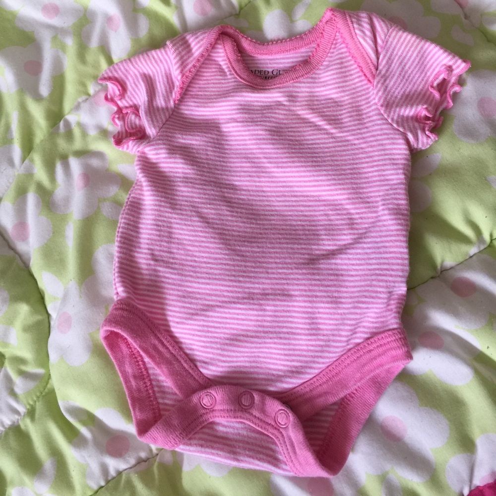 Pink striped onesie