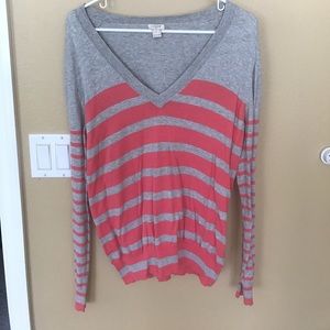 j Crew pink and grey sweater