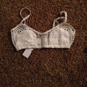 La hearts crochet bikini top