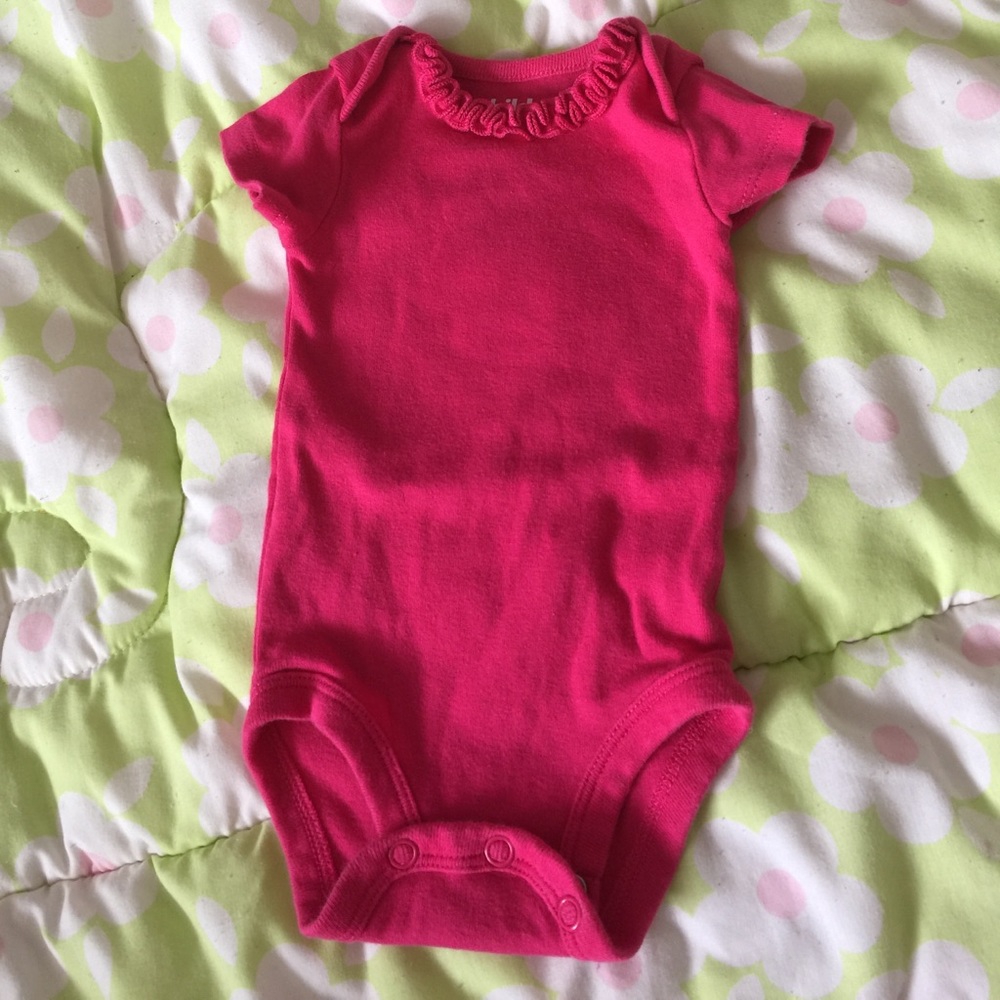 Pink roused neck onesie