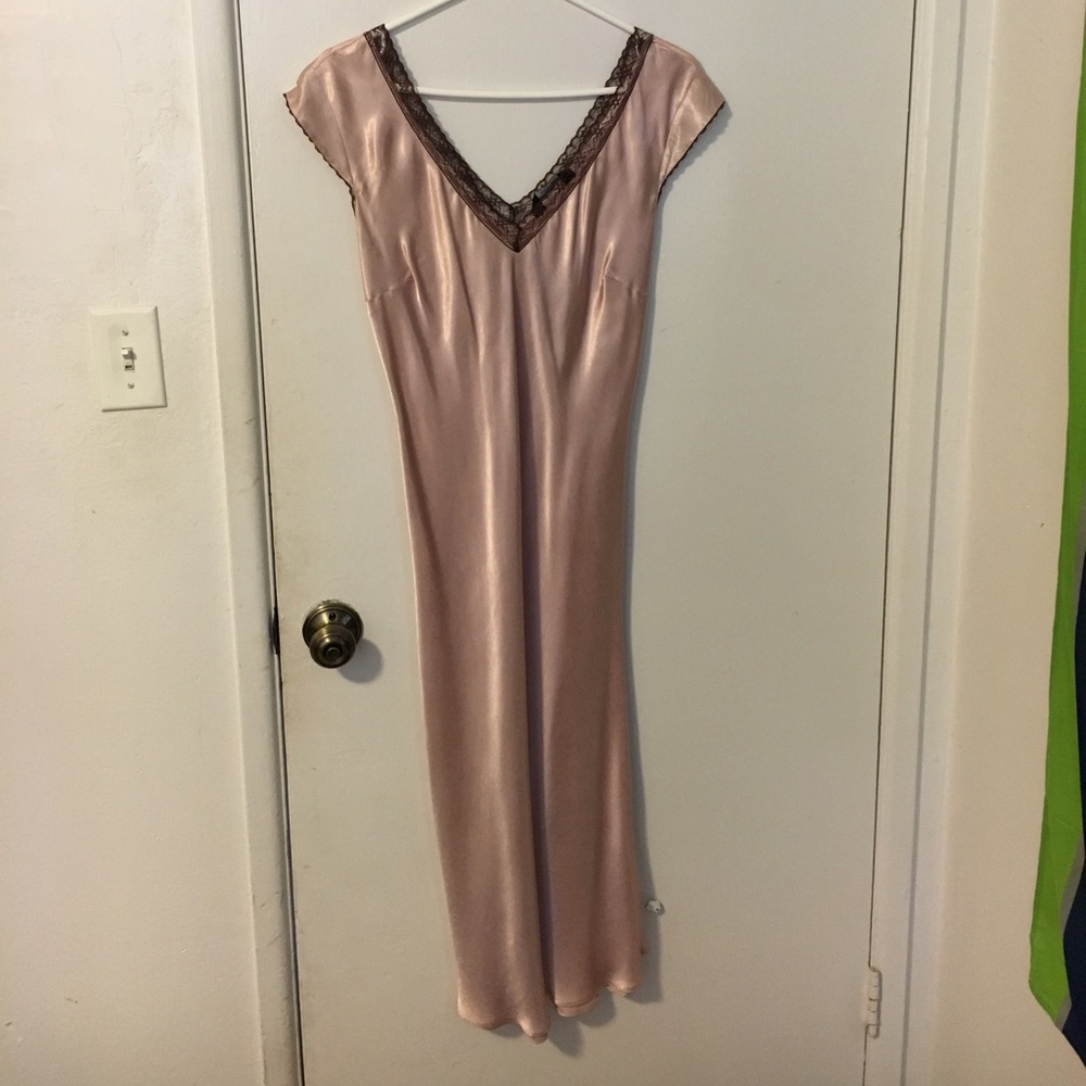Beautiful vintage blush pink satin dress