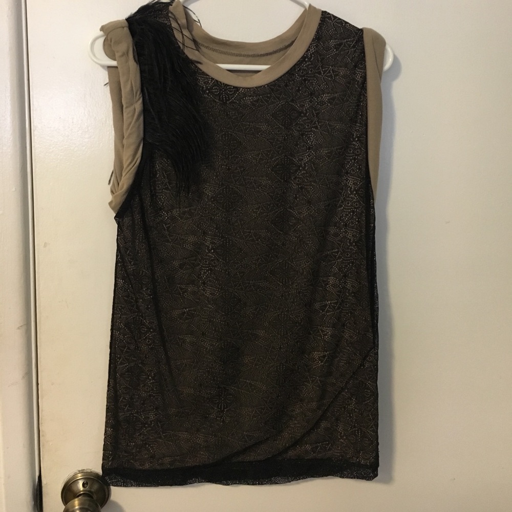 Fun Robert Rodriguez top with feather accent