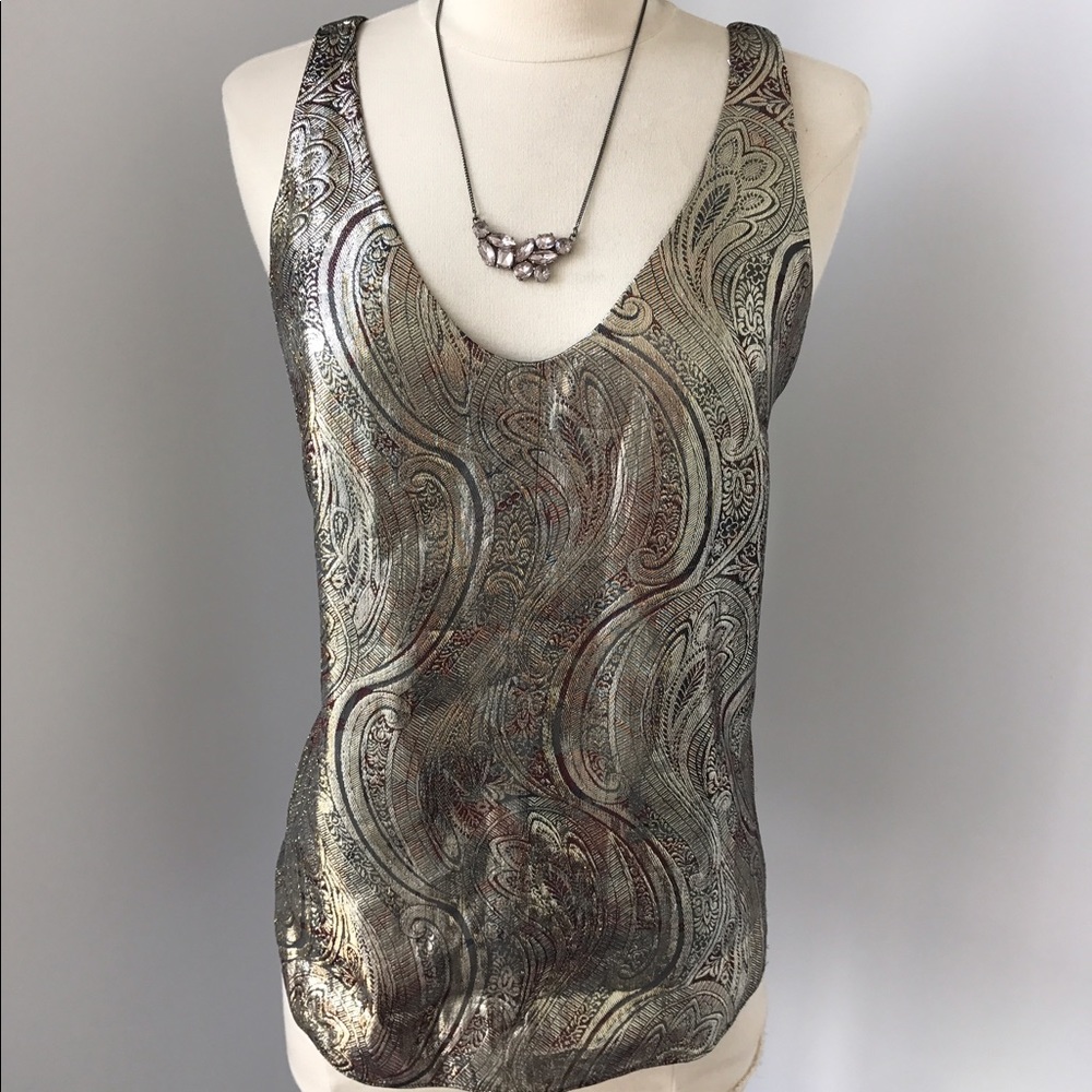 Cate cami in gilded paisley lamé 60% silk
