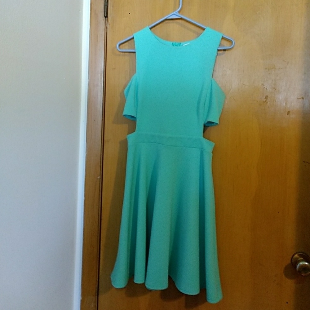 Mint green colored short dress