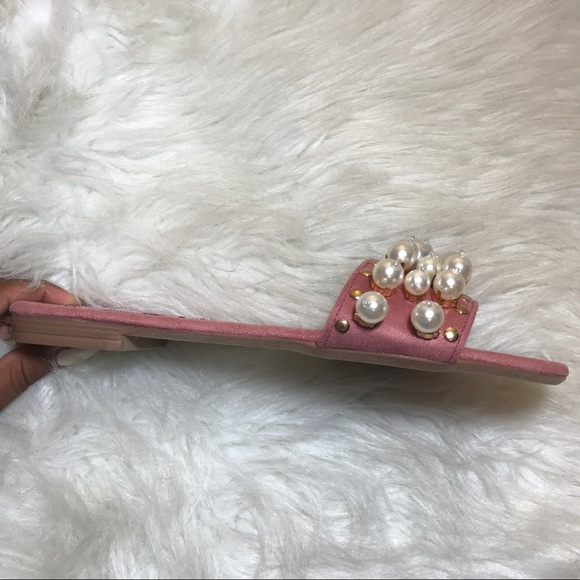 Embellished slide in PINK! Sandal - Picture 2 of 3