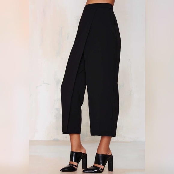 Black Layered Crop Trousers - Picture 2 of 6