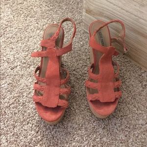 Coral/cork Steve Madden wedges