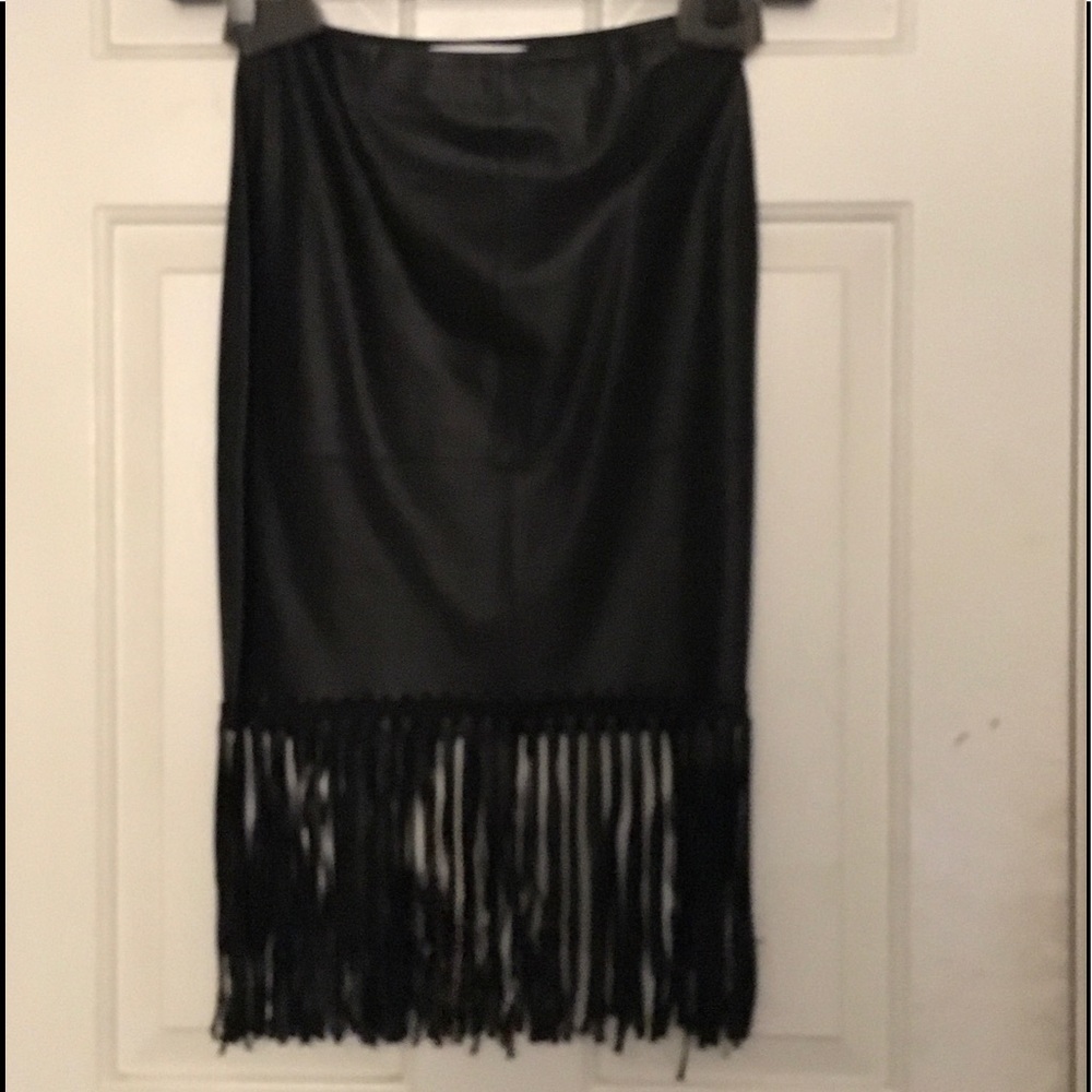 Elizabeth and James leather fringe skirt