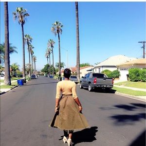 Army Green Denim Skirt