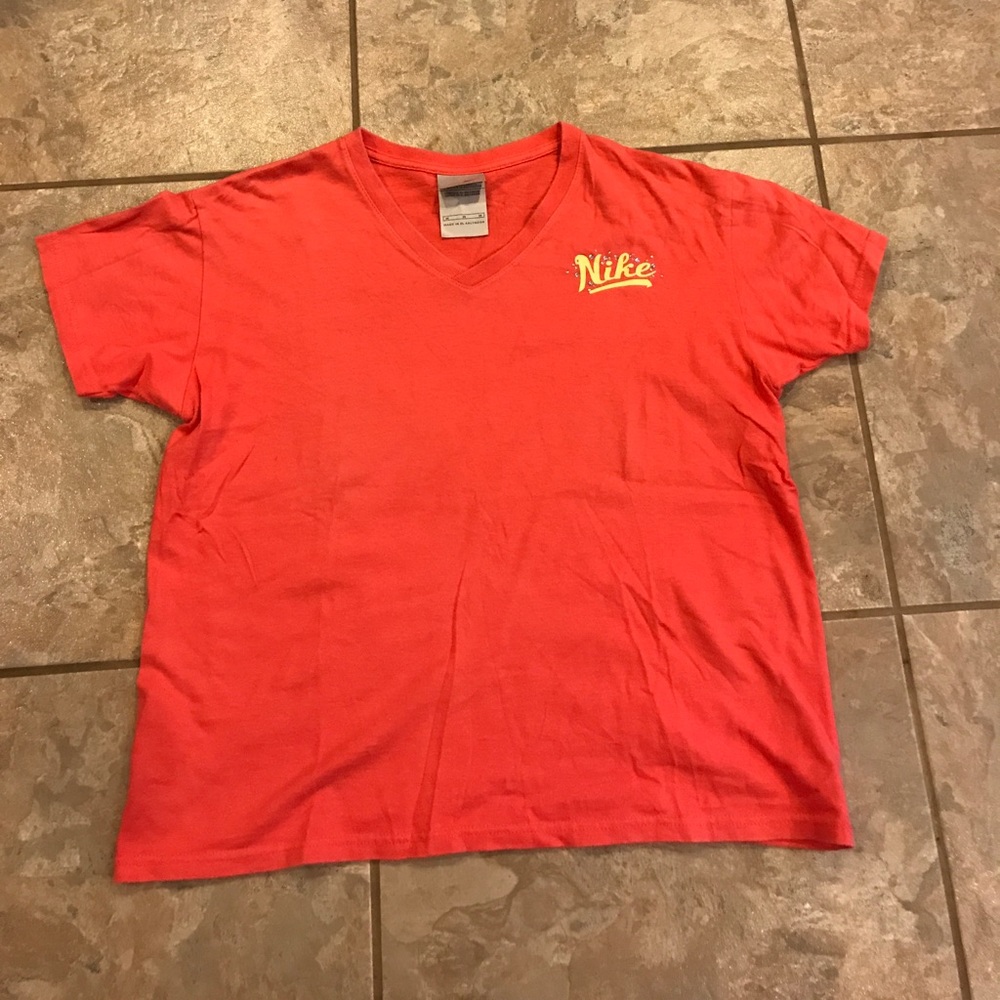 Peach v-neck Nike short sleeve tshirt